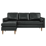 Modway Furniture Valour 78" Leather Apartment Sectional Sofa XRXT Black EEI-5872-BLK