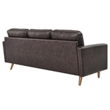 Modway Furniture Valour 78" Leather Apartment Sectional Sofa XRXT Brown EEI-5872-BRN