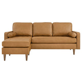 Modway Furniture Valour 78" Leather Apartment Sectional Sofa XRXT Tan EEI-5872-TAN