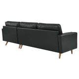 Modway Furniture Valour 98" Leather Sectional Sofa XRXT Black EEI-5873-BLK