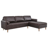 Modway Furniture Valour 98" Leather Sectional Sofa XRXT Brown EEI-5873-BRN
