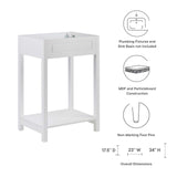 Modway Furniture Altura 24" Bathroom Vanity Cabinet XRXT White EEI-5875-WHI