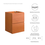 Modway Furniture Scenic 18" Wall-Mount Bathroom Vanity Cabinet XRXT Cherry Walnut EEI-5878-CHE