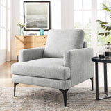 Modway Furniture Evermore Upholstered Fabric Armchair 0423 Light Gray EEI-6003-LGR