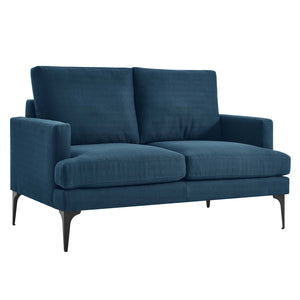 Modway Furniture Evermore Upholstered Fabric Loveseat 0423 Azure EEI-6006-AZU