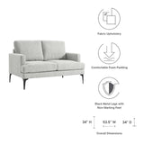 Modway Furniture Evermore Upholstered Fabric Loveseat 0423 Light Gray EEI-6006-LGR