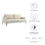 Modway Furniture Evermore Upholstered Fabric Sofa 0423 Beige EEI-6009-BEI