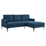 Modway Furniture Evermore Right-Facing Upholstered Fabric Sectional Sofa 0423 Azure EEI-6012-AZU