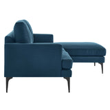 Modway Furniture Evermore Right-Facing Upholstered Fabric Sectional Sofa 0423 Azure EEI-6012-AZU