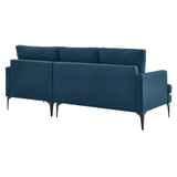 Modway Furniture Evermore Right-Facing Upholstered Fabric Sectional Sofa 0423 Azure EEI-6012-AZU