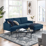 Modway Furniture Evermore Right-Facing Upholstered Fabric Sectional Sofa 0423 Azure EEI-6012-AZU