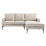 Modway Furniture Evermore Right-Facing Upholstered Fabric Sectional Sofa 0423 Beige EEI-6012-BEI