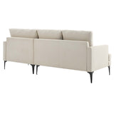 Modway Furniture Evermore Right-Facing Upholstered Fabric Sectional Sofa 0423 Beige EEI-6012-BEI