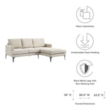 Modway Furniture Evermore Right-Facing Upholstered Fabric Sectional Sofa 0423 Beige EEI-6012-BEI