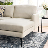 Modway Furniture Evermore Right-Facing Upholstered Fabric Sectional Sofa 0423 Beige EEI-6012-BEI