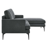 Modway Furniture Evermore Right-Facing Upholstered Fabric Sectional Sofa 0423 Gray EEI-6012-DOR