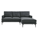 Modway Furniture Evermore Right-Facing Upholstered Fabric Sectional Sofa 0423 Gray EEI-6012-DOR