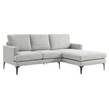 Modway Furniture Evermore Right-Facing Upholstered Fabric Sectional Sofa 0423 Light Gray EEI-6012-LGR