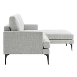 Modway Furniture Evermore Right-Facing Upholstered Fabric Sectional Sofa 0423 Light Gray EEI-6012-LGR