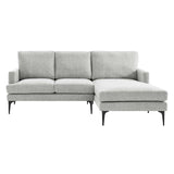 Modway Furniture Evermore Right-Facing Upholstered Fabric Sectional Sofa 0423 Light Gray EEI-6012-LGR