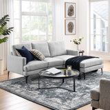 Modway Furniture Evermore Right-Facing Upholstered Fabric Sectional Sofa 0423 Light Gray EEI-6012-LGR