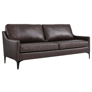 Modway Furniture Corland Leather Sofa XRXT Brown EEI-6018-BRN