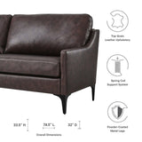 Modway Furniture Corland Leather Sofa XRXT Brown EEI-6018-BRN