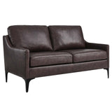 Modway Furniture Corland Leather Loveseat XRXT Brown EEI-6020-BRN