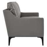 Modway Furniture Corland Leather Loveseat XRXT Gray EEI-6020-GRY