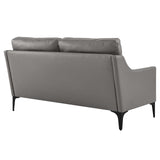 Modway Furniture Corland Leather Loveseat XRXT Gray EEI-6020-GRY