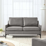 Modway Furniture Corland Leather Loveseat XRXT Gray EEI-6020-GRY