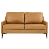 Modway Furniture Corland Leather Loveseat XRXT Tan EEI-6020-TAN