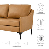 Modway Furniture Corland Leather Loveseat XRXT Tan EEI-6020-TAN