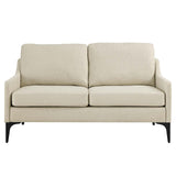 Modway Furniture Corland Upholstered Fabric Loveseat XRXT Beige EEI-6021-BEI