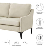 Modway Furniture Corland Upholstered Fabric Loveseat XRXT Beige EEI-6021-BEI