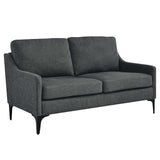 Modway Furniture Corland Upholstered Fabric Loveseat XRXT Charcoal EEI-6021-CHA