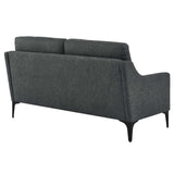 Modway Furniture Corland Upholstered Fabric Loveseat XRXT Charcoal EEI-6021-CHA