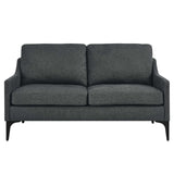 Modway Furniture Corland Upholstered Fabric Loveseat XRXT Charcoal EEI-6021-CHA