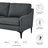 Modway Furniture Corland Upholstered Fabric Loveseat XRXT Charcoal EEI-6021-CHA