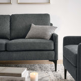 Modway Furniture Corland Upholstered Fabric Loveseat XRXT Charcoal EEI-6021-CHA