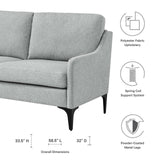 Modway Furniture Corland Upholstered Fabric Loveseat XRXT Light Gray EEI-6021-LGR