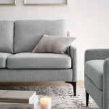 Modway Furniture Corland Upholstered Fabric Loveseat XRXT Light Gray EEI-6021-LGR