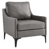 Modway Furniture Corland Leather Armchair XRXT Gray EEI-6022-GRY