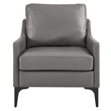 Modway Furniture Corland Leather Armchair XRXT Gray EEI-6022-GRY
