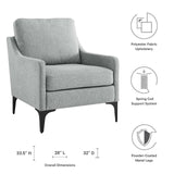 Modway Furniture Corland Upholstered Fabric Armchair XRXT Light Gray EEI-6023-LGR