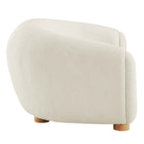 Abundant Boucle Upholstered Fabric Sofa Ivory EEI-6024-IVO