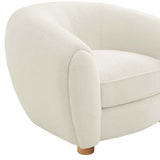 Abundant Boucle Upholstered Fabric Armchair Ivory EEI-6025-IVO