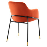 Jovi Performance Velvet Dining Armchair Set of 2 Black Orange EEI-6026-BLK-ORA