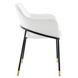 Jovi Performance Velvet Dining Armchair Set of 2 Black White EEI-6026-BLK-WHI