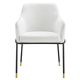 Jovi Performance Velvet Dining Armchair Set of 2 Black White EEI-6026-BLK-WHI